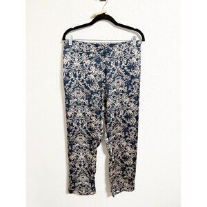 TWIN-SET Simona Barbieri Lingerie Floral Baroque Pull On Cropped Pants Medium
